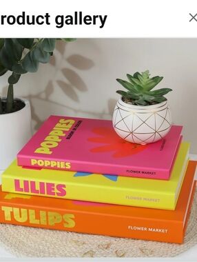 Decorative Stackable Flower Market Books - Pink, Yellow, Orange